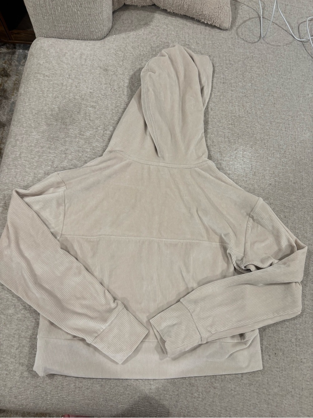 Vuori Women's Scoop-Neck Half-Zip Hoodie — Light Beige - Picture 2 of 2
